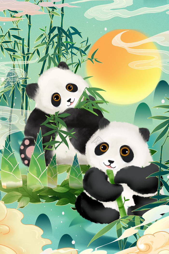 壁纸 大熊猫 动漫 动物 卡通 漫画 头像 700_1050 竖版 竖屏 手机