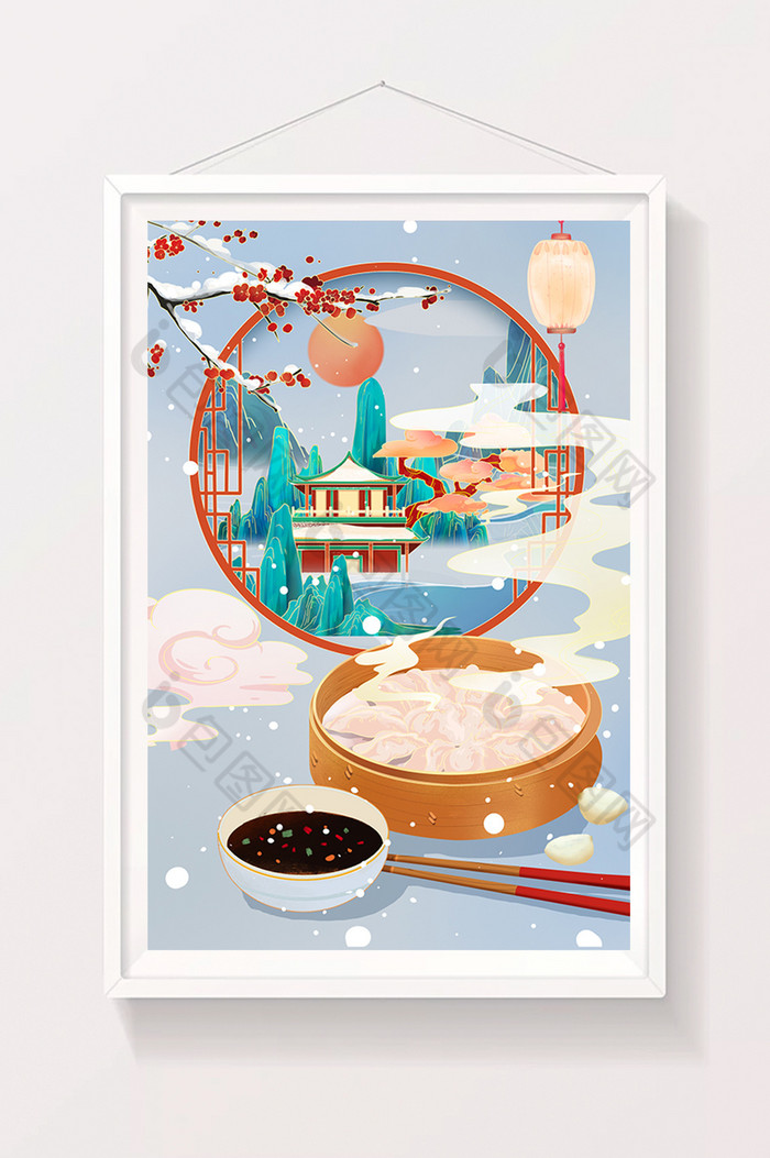 立冬饺子插画图片图片