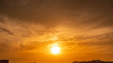 自然唯美日落夕阳晚霞空镜延时