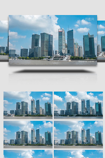 城市震撼上海浦东滨江商业楼延时图片