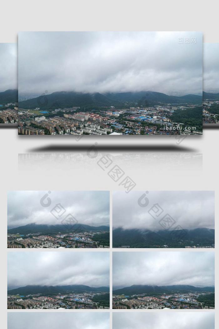 无锡烟雨惠山雾气航拍实拍视频