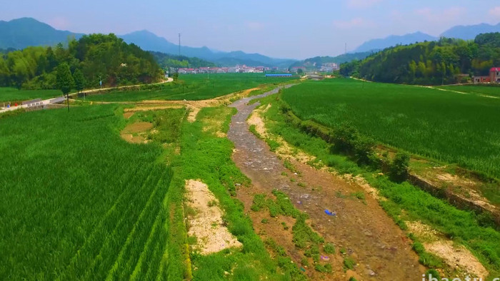 4K航拍乡村绿色农田自然风光