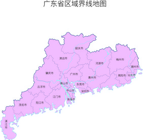 中国广东省区域划分地图