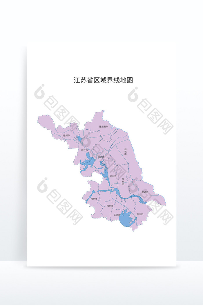 中国江苏省区域划分地图