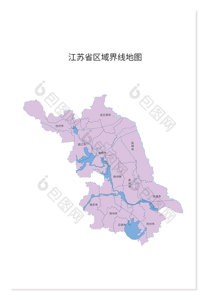 中国江苏省区域划分地图