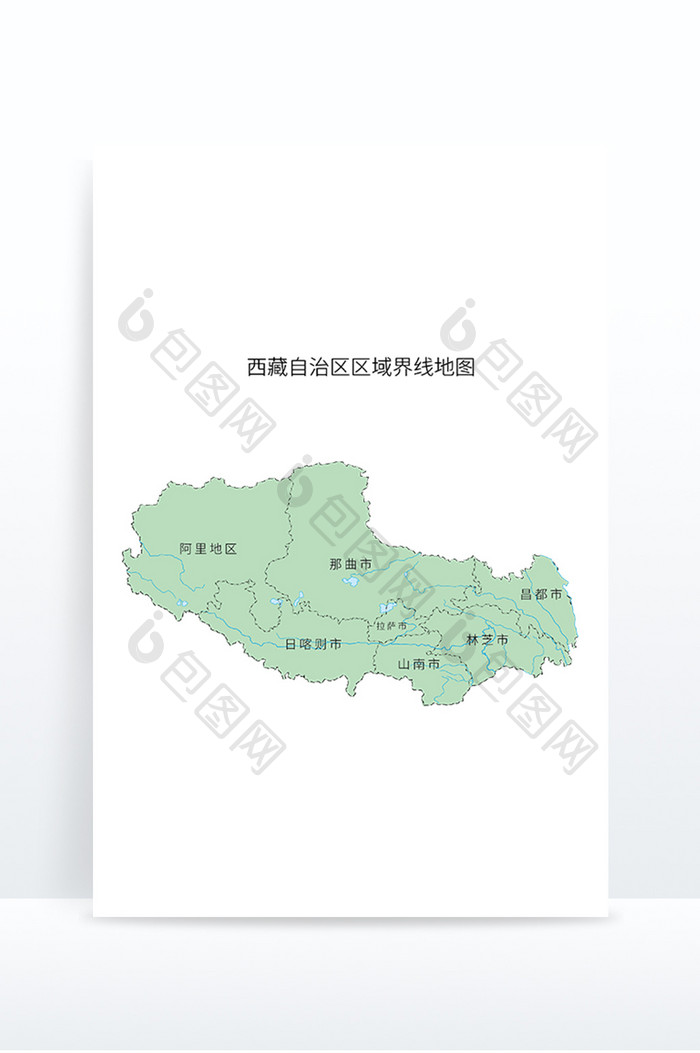 中国西藏自治区区域划分地图