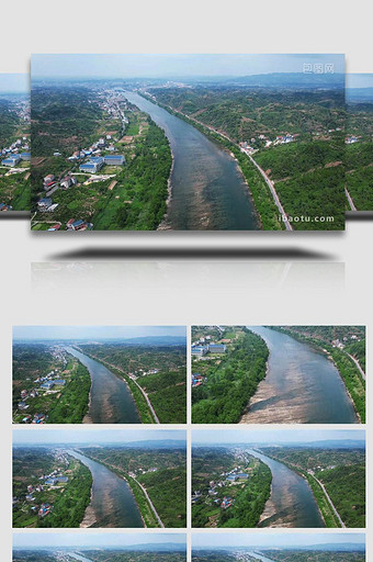 自然风光旱季干枯的河流航拍图片