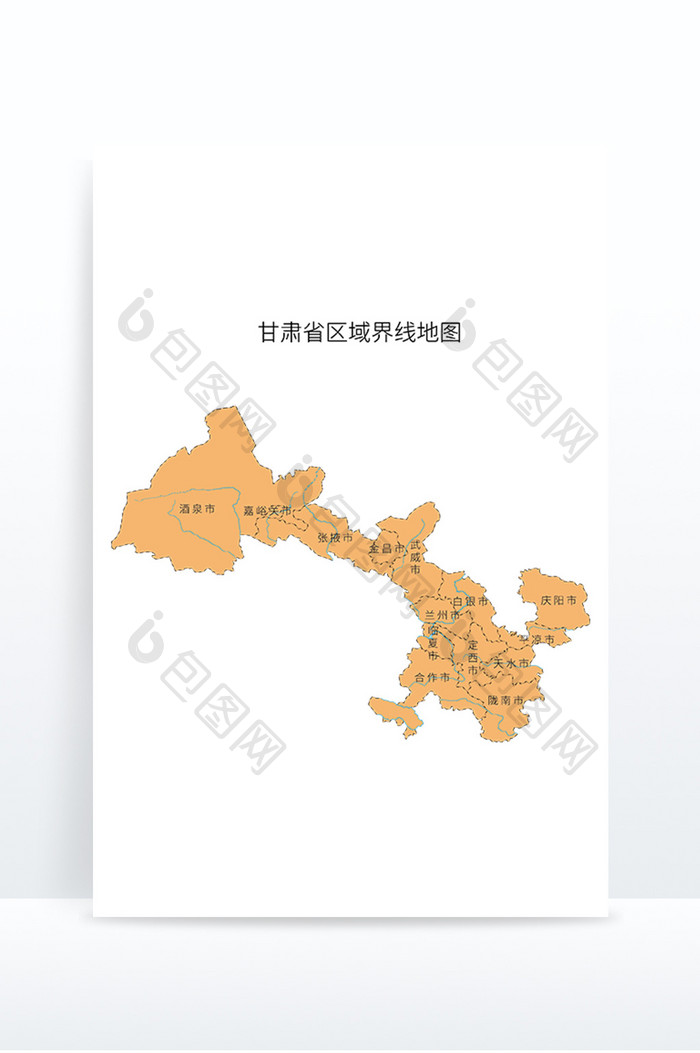 甘肃省区域界线地图