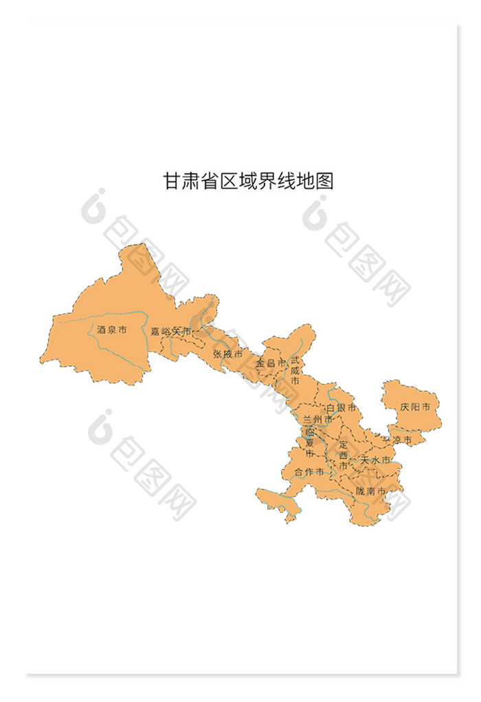 甘肃省区域界线地图