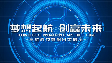 三维科技数据分类展示AE模板