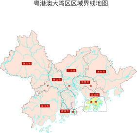 粤港澳大湾区区域分界地图