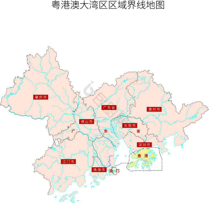 粤港澳大湾区区域分界地图图片