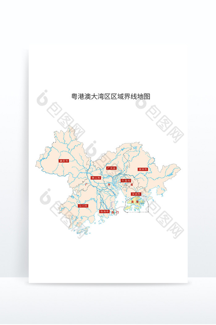 粤港澳大湾区区域分界地图图片图片
