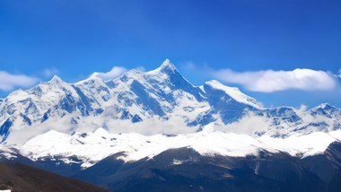 西藏色季拉山雪山背景视频