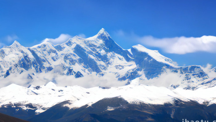 西藏色季拉山雪山背景视频