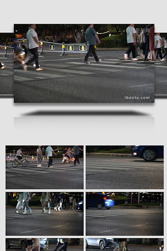城市人流斑马线过马路脚步特写图片