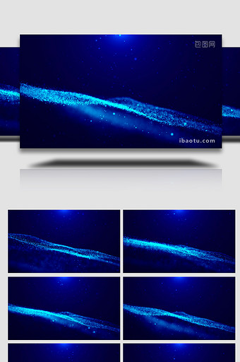 蓝色粒子光点背景循环视频素材图片