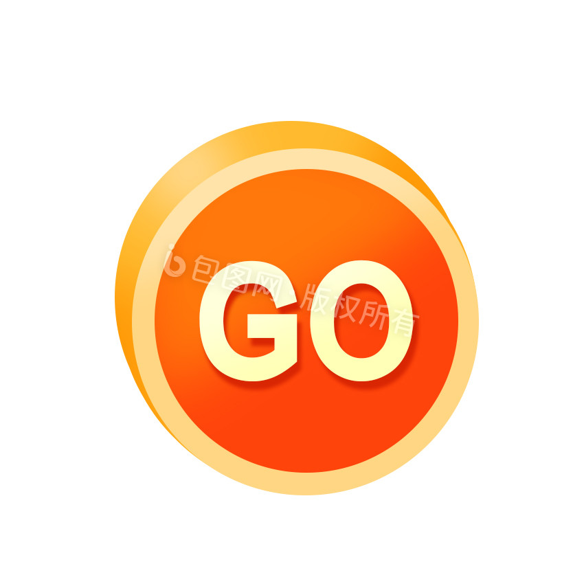 橙色按钮GO引导点击箭头GIF图片