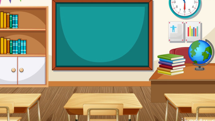 2D卡通班级教室背景视频素材
