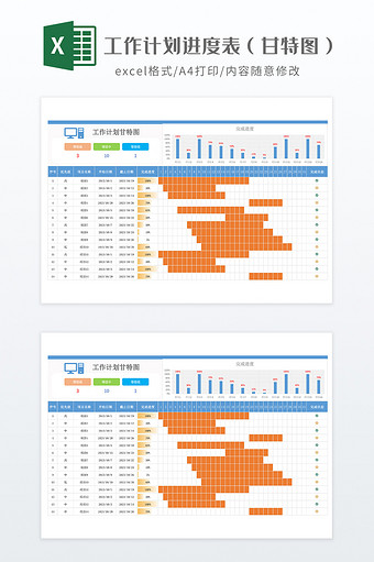 工作计划进度表（甘特图）