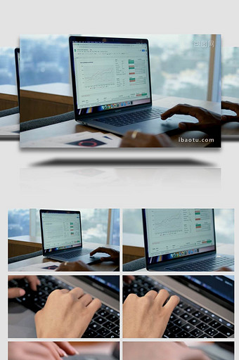 笔记本电脑敲击键盘手部特写实拍图片