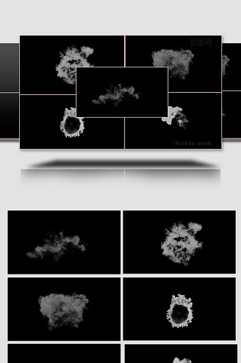 烟雾爆炸粒子特效元素图片
