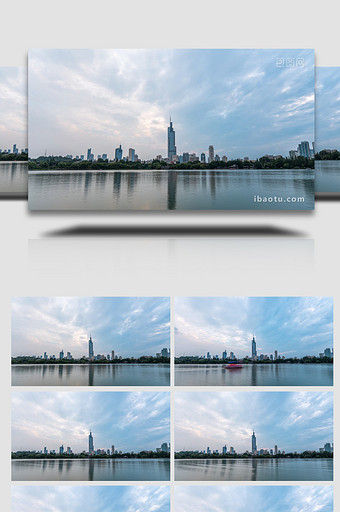 城市大气南京玄武湖风光延时图片
