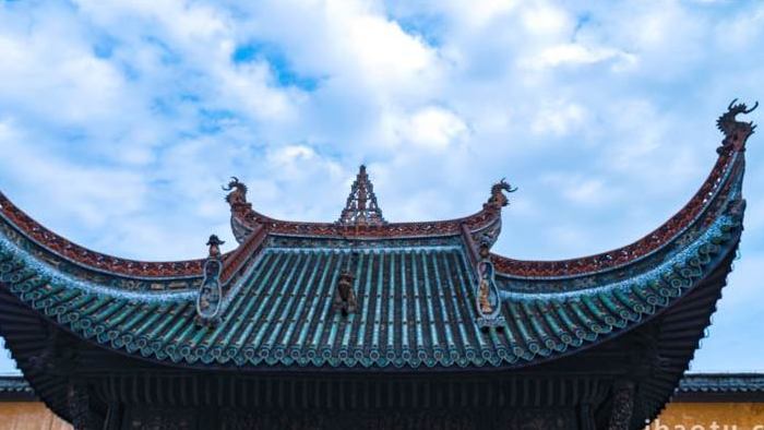 中式传统古建筑屋檐延时实拍