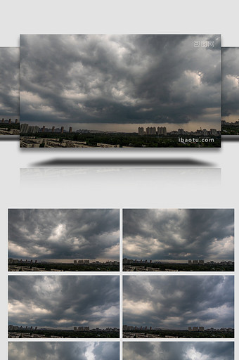 震撼北京傍晚暴雨来临实拍延时图片