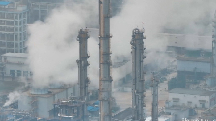 工业污染排放废气排放4K航拍
