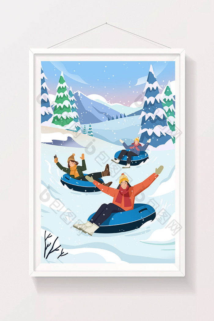 冬季滑雪插画图片图片