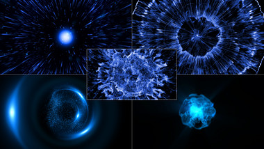 蓝色科技爆炸冲击波特效元素