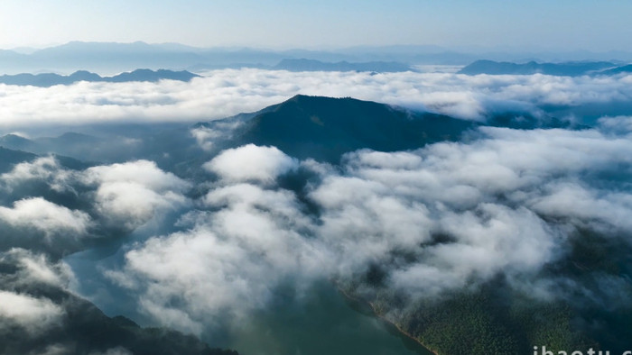 自然风光皖南高山云海4K航拍