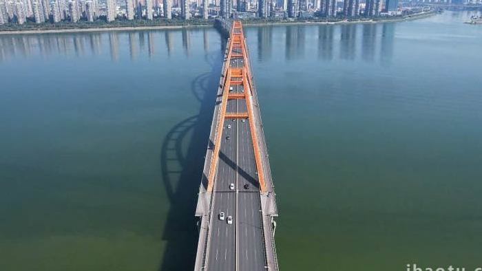 长沙湘江福元路大桥航拍