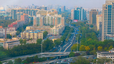 北京城市道路车流延时实拍