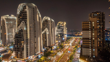 城市震撼南京喜马拉雅夜景延时