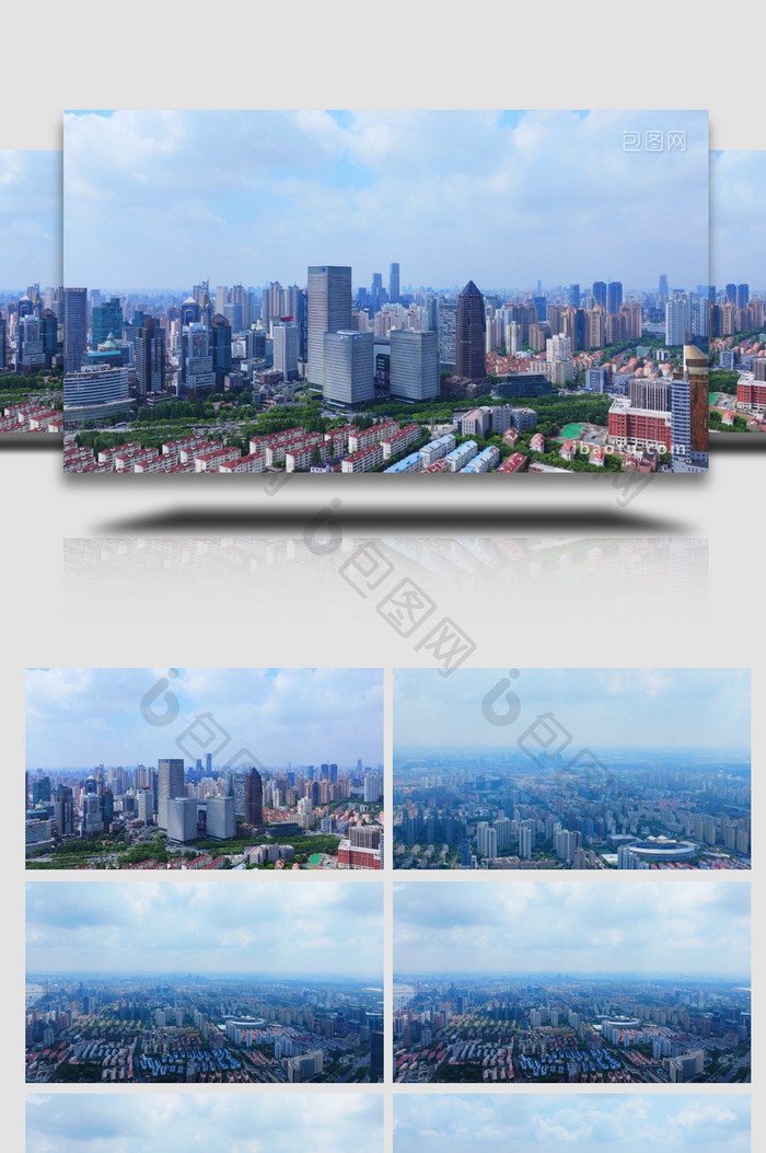 城市大气上海浦东新区建设航拍