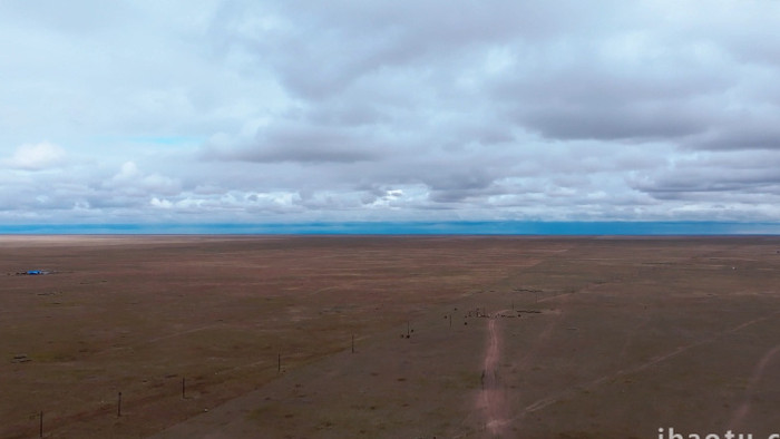 自然震撼内蒙古草原秋天风景航拍