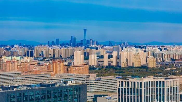北京城市CBD建筑群延时实拍