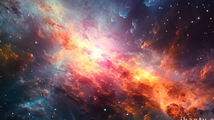 星云彩色星系宇宙航天背景视频