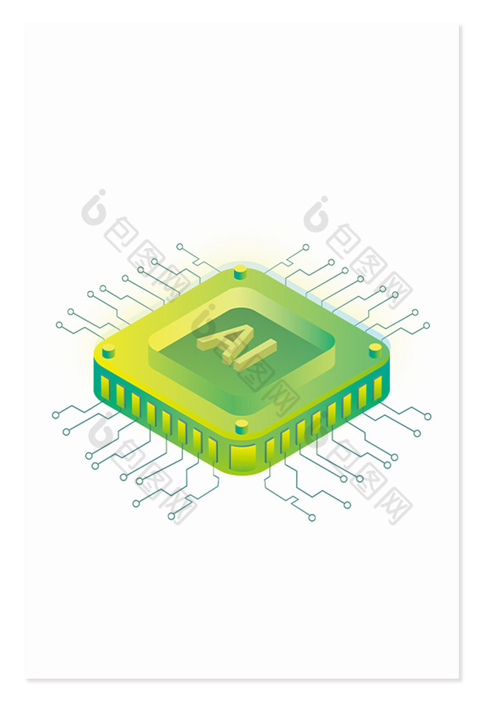 电子芯片元件AI科技元素