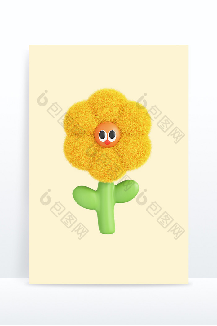 3D毛毡花花朵向阳花图片图片