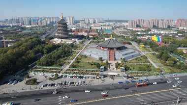 城市河南洛阳明天堂4A景区航拍