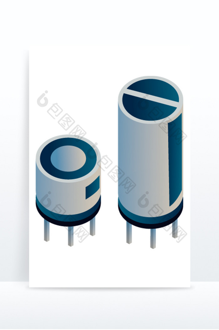 电子元件光电管AI矢量科技蓝色