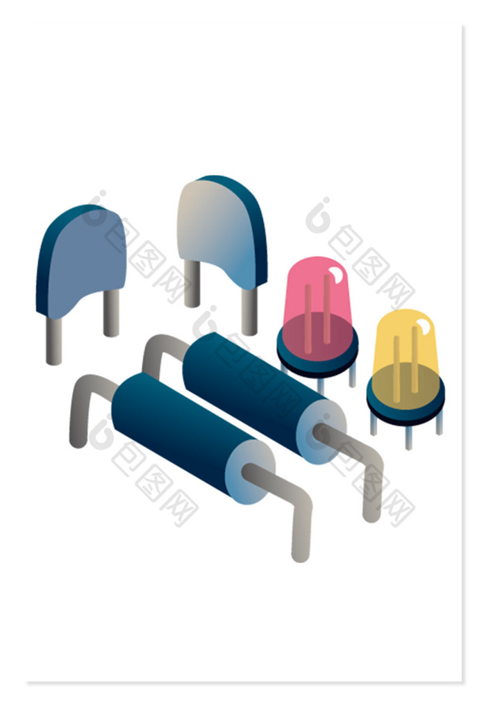 电子元件电阻二级管AI矢量科技