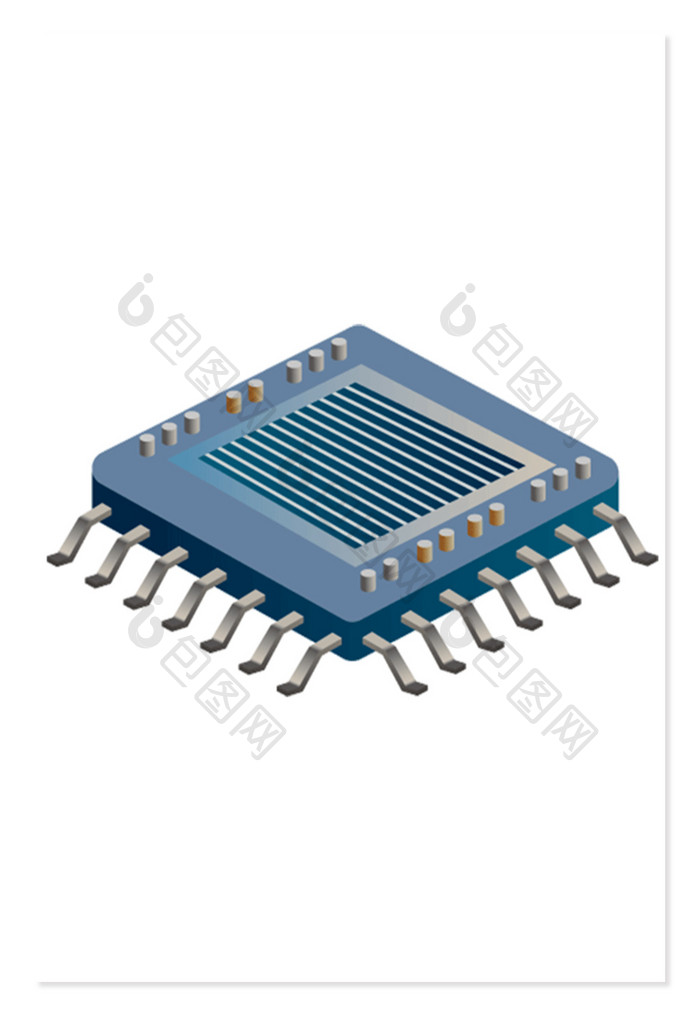 电子元件芯片AI矢量科技蓝色