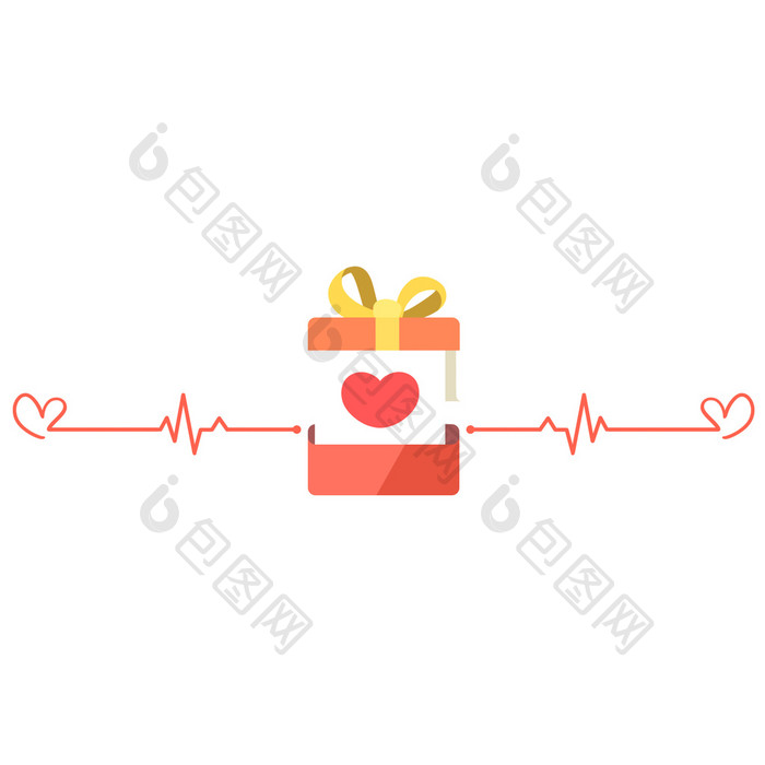 爱心礼物盒分割线动图GIF