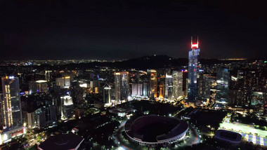 航拍广州CBD都市夜景实拍4k