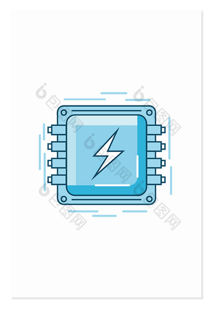 扁平风芯片电元件科技元素