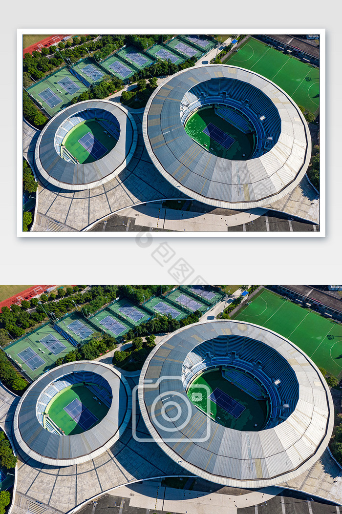 广州体育馆城市地标建筑航拍图片图片